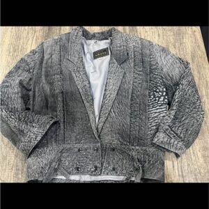 Vintage Sirocco Acid Wash 80s Leather Jacket Women's size Med